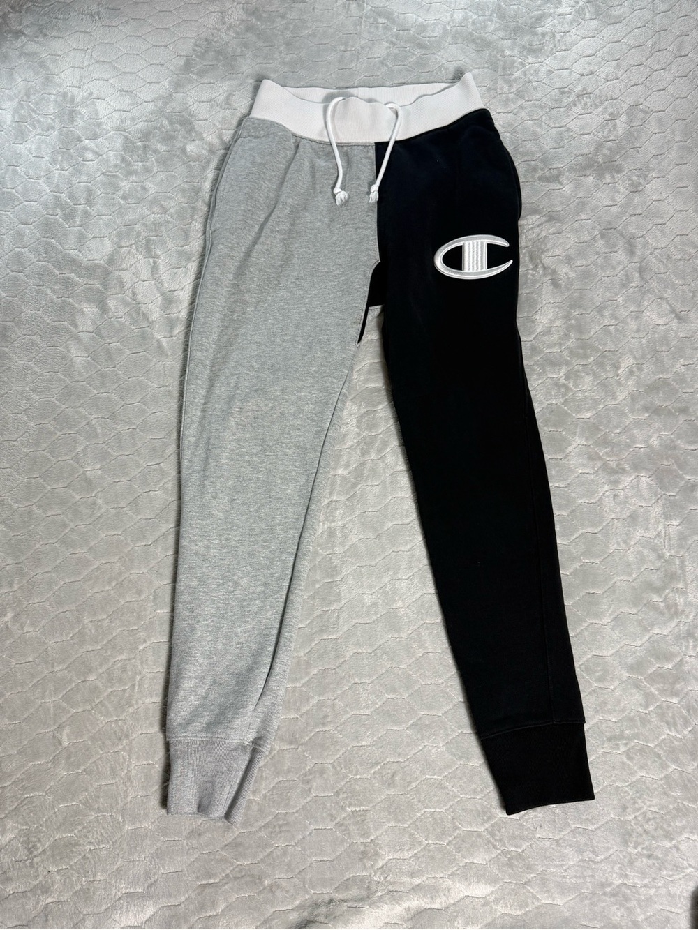 Champion Reverse Weave Color Block Joggers Mens Small Black Gray